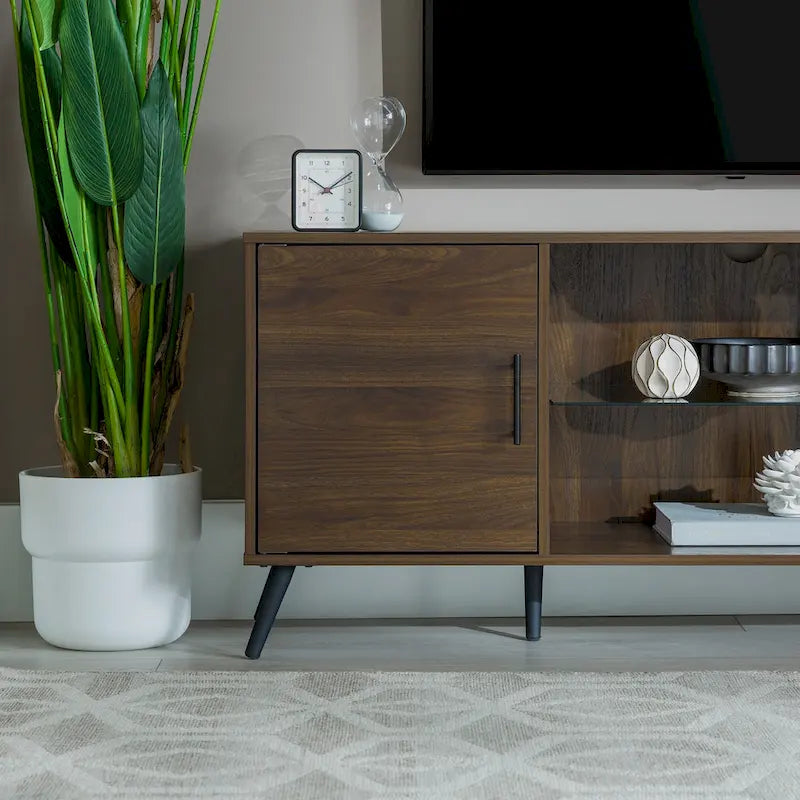 60-inch Mid-Century Modern 2-Door TV Stand