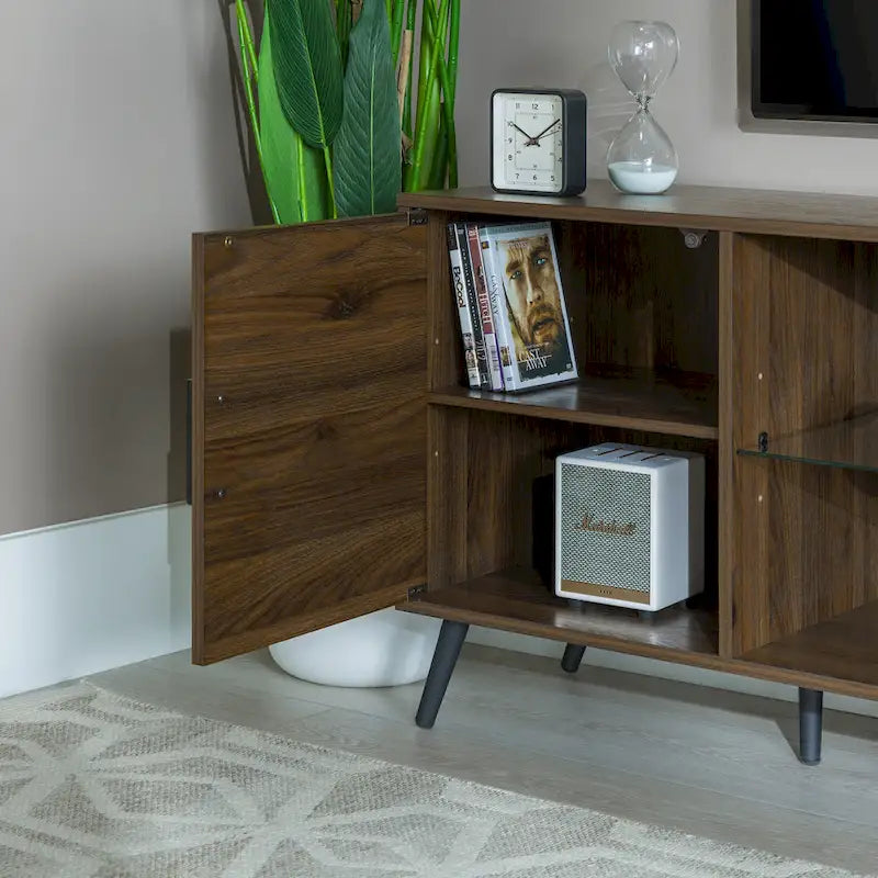60-inch Mid-Century Modern 2-Door TV Stand