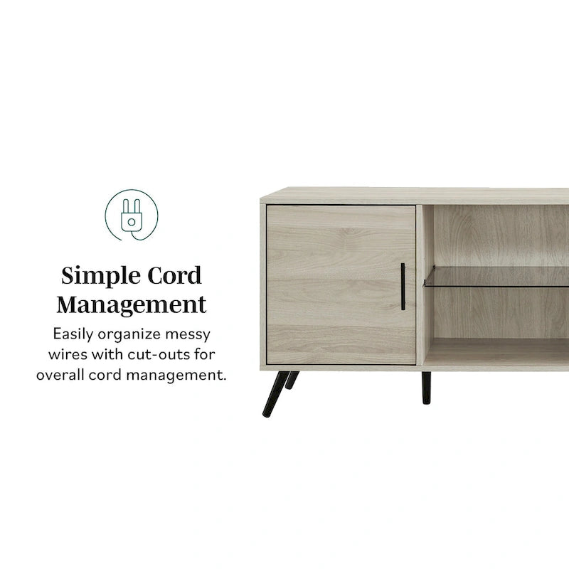 60-inch Mid-Century Modern 2-Door TV Stand