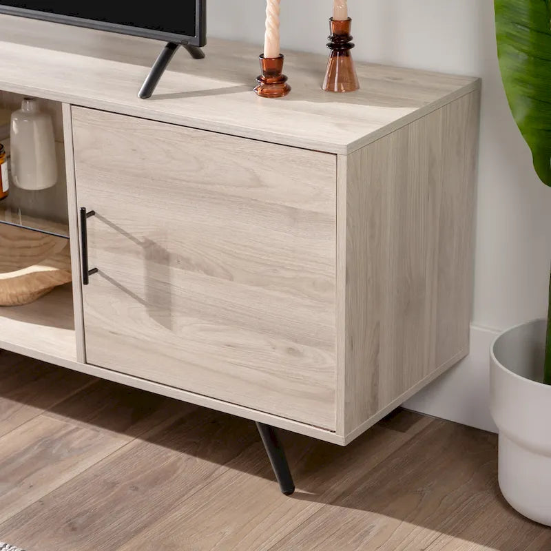 60-inch Mid-Century Modern 2-Door TV Stand