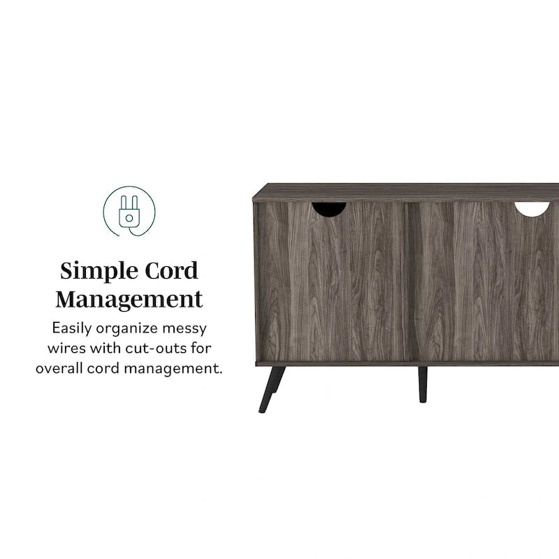60-inch Mid-Century Modern 2-Door TV Stand