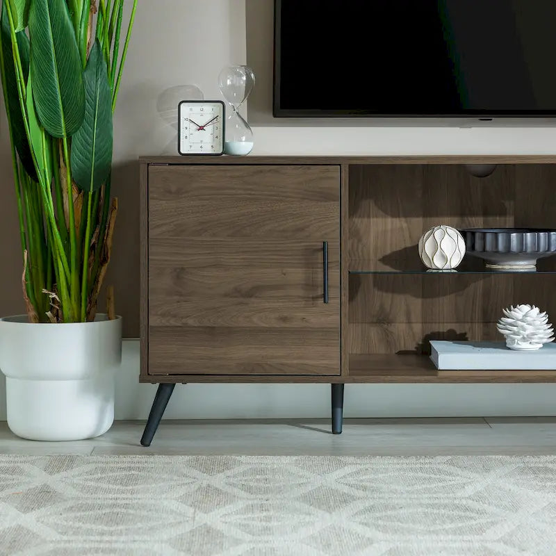 60-inch Mid-Century Modern 2-Door TV Stand