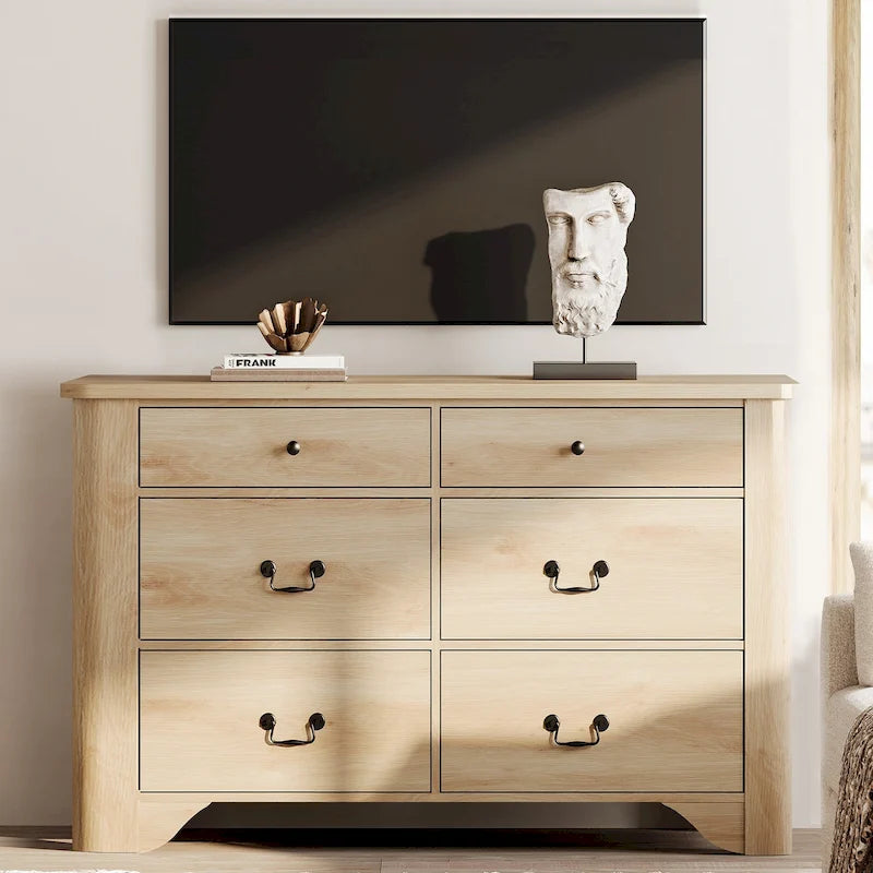 Farmhouse Dresser TV Stand with 6 Drawers for TVs up to 55"