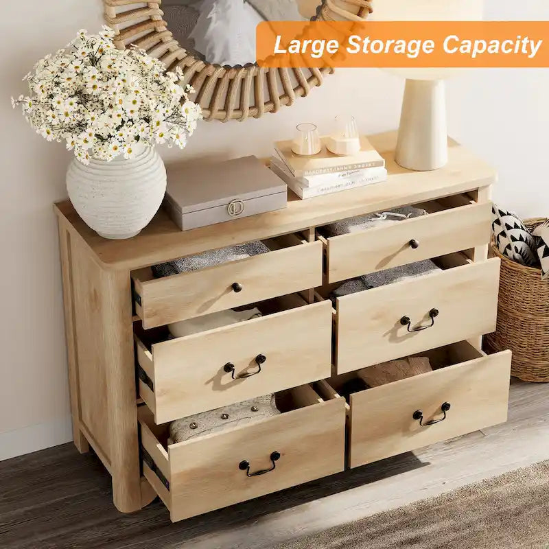 Farmhouse Dresser TV Stand with 6 Drawers for TVs up to 55"