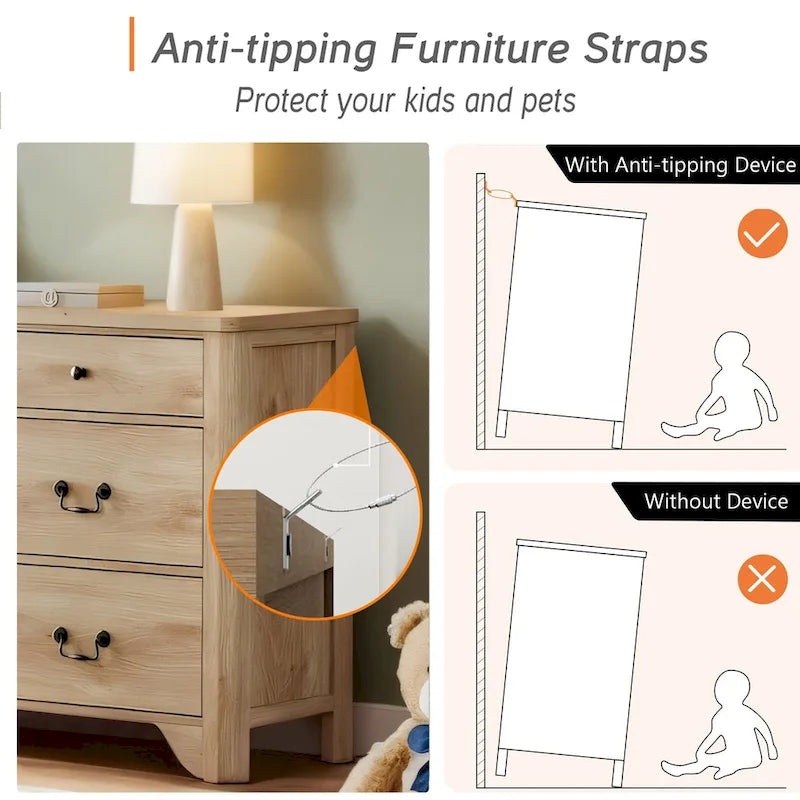 Farmhouse Dresser TV Stand with 6 Drawers for TVs up to 55"
