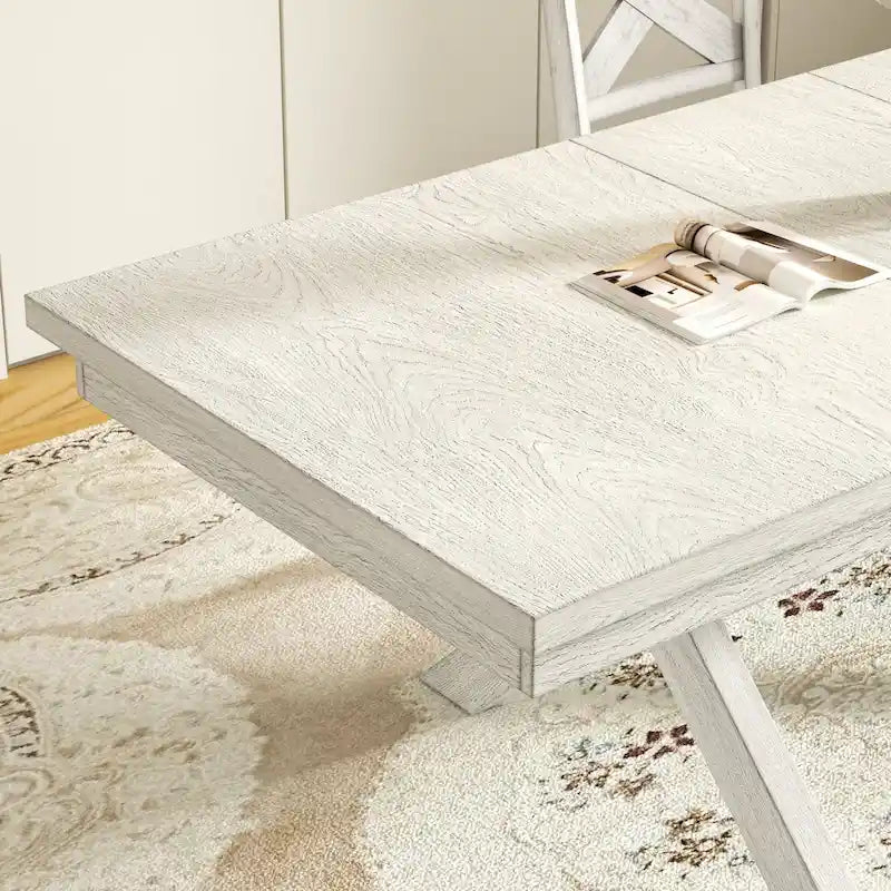 90-inch Modern Solid Wood Rectangular Extendable Dining Table