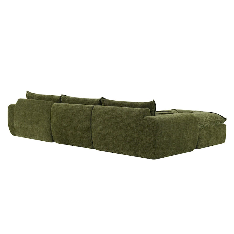 116-Inch Modern Chenille Sectional Sofa with High-Density Foam