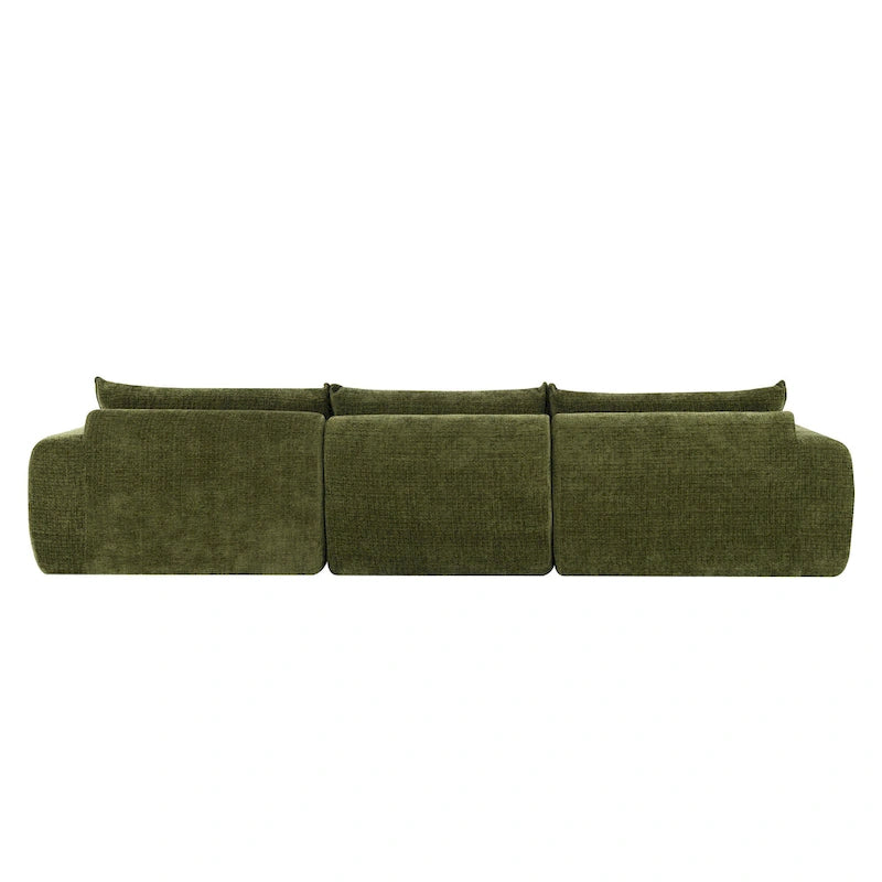 116-Inch Modern Chenille Sectional Sofa with High-Density Foam