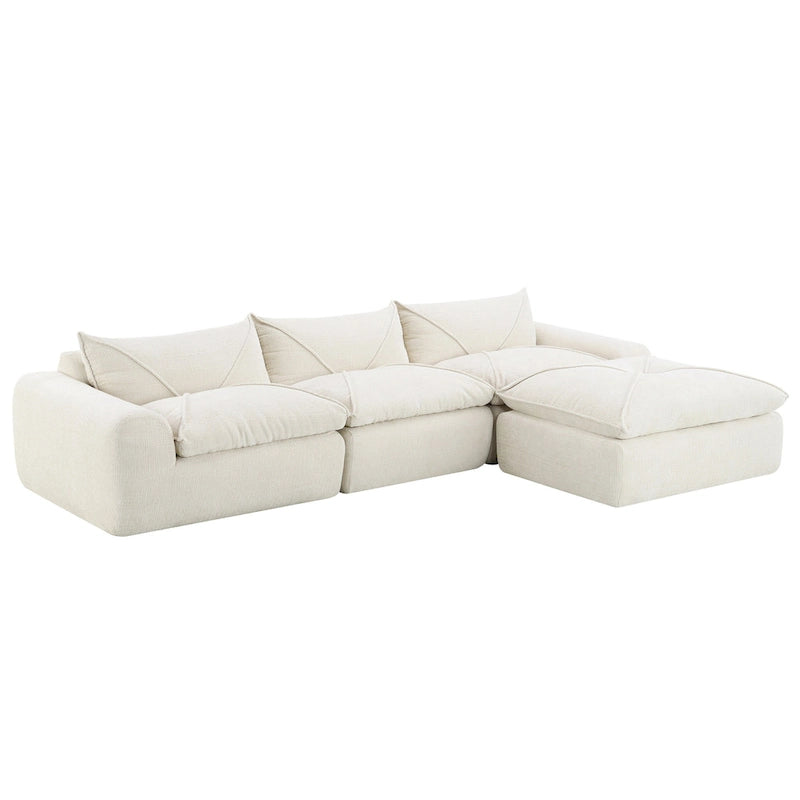 116-Inch Modern Chenille Sectional Sofa with High-Density Foam