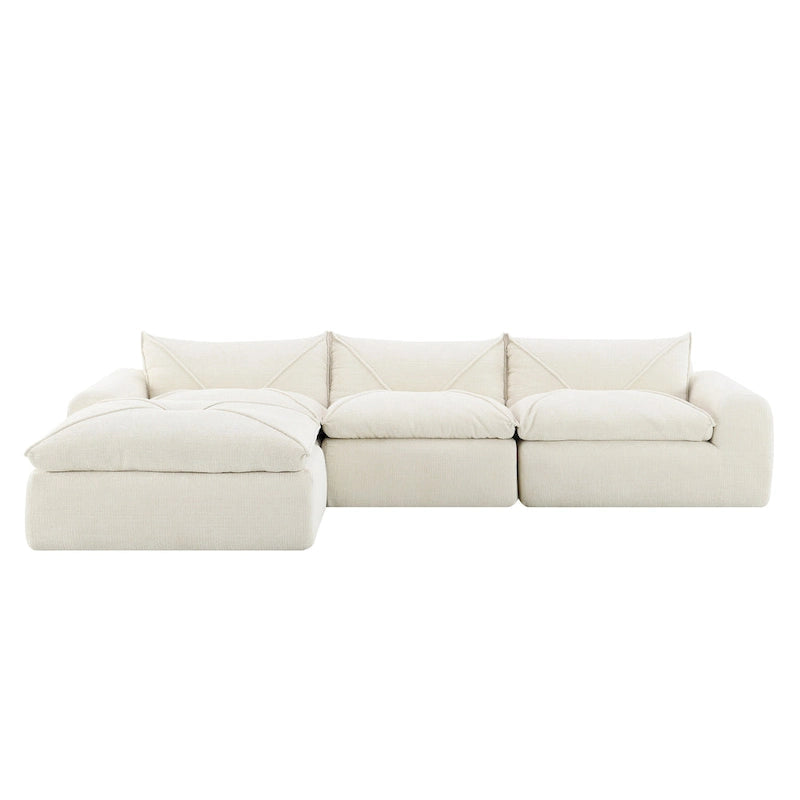 116-Inch Modern Chenille Sectional Sofa with High-Density Foam