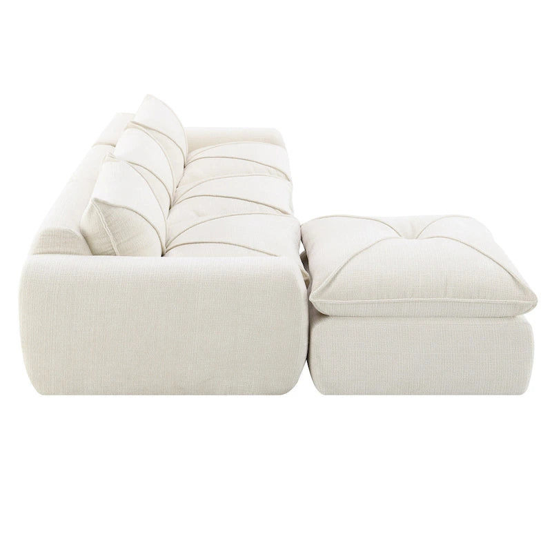 116-Inch Modern Chenille Sectional Sofa with High-Density Foam
