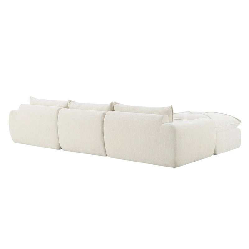 116-Inch Modern Chenille Sectional Sofa with High-Density Foam
