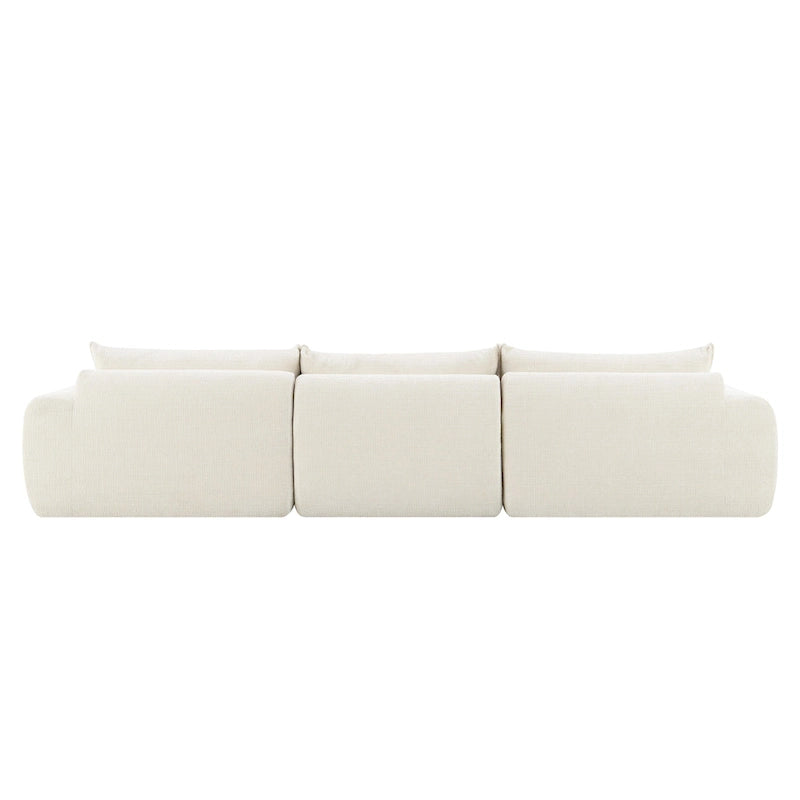 116-Inch Modern Chenille Sectional Sofa with High-Density Foam