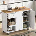 Kitchen Island with Foldable Countertop & Storage (Stools Not Included)