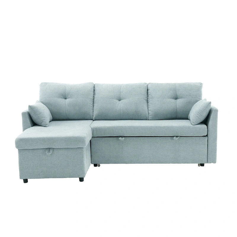 Green 81.1" L-Shaped Sectional Sofa with Reversible Chaise & Storage