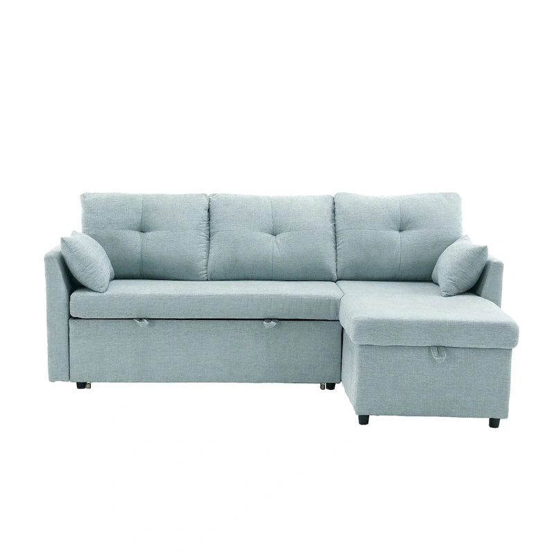 Green 81.1" L-Shaped Sectional Sofa with Reversible Chaise & Storage