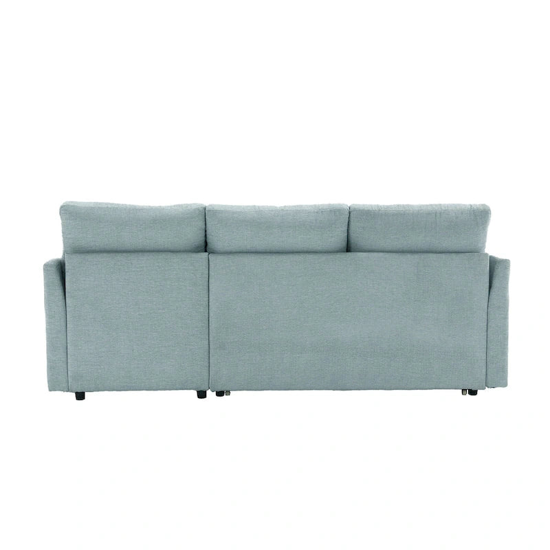 Green 81.1" L-Shaped Sectional Sofa with Reversible Chaise & Storage