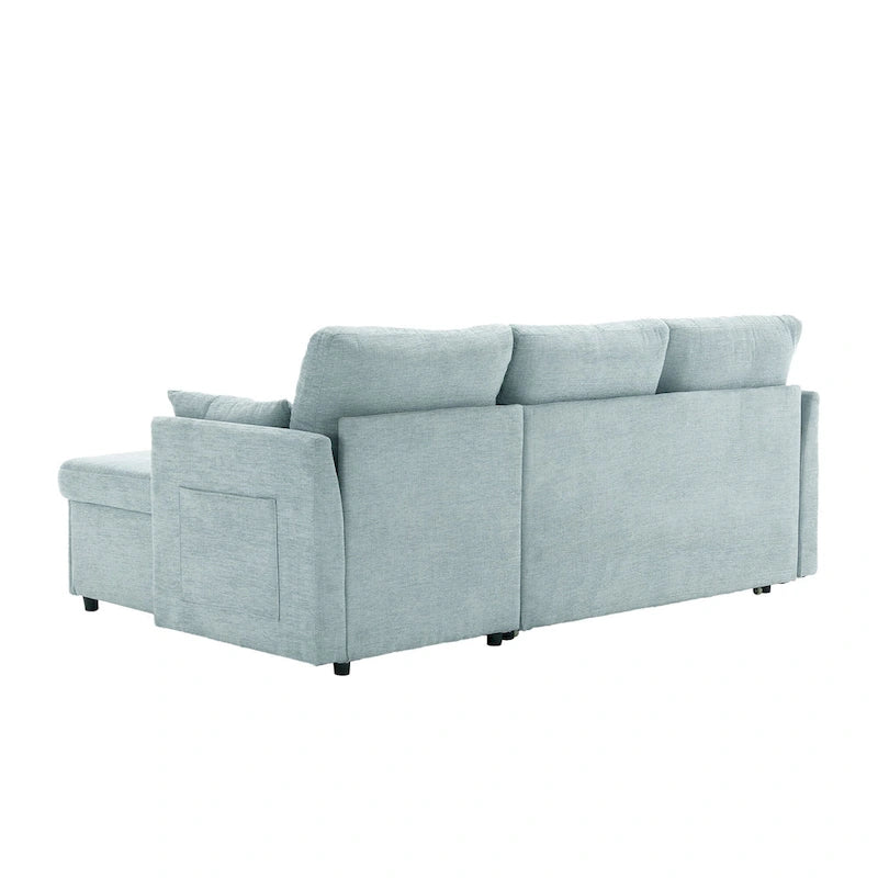 Green 81.1" L-Shaped Sectional Sofa with Reversible Chaise & Storage