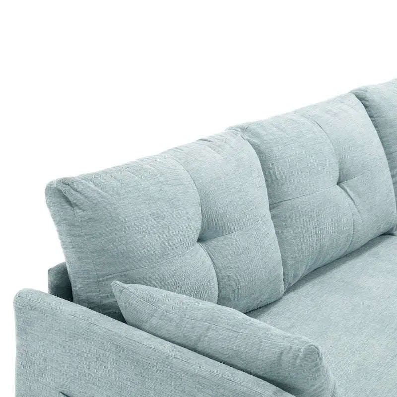Green 81.1" L-Shaped Sectional Sofa with Reversible Chaise & Storage