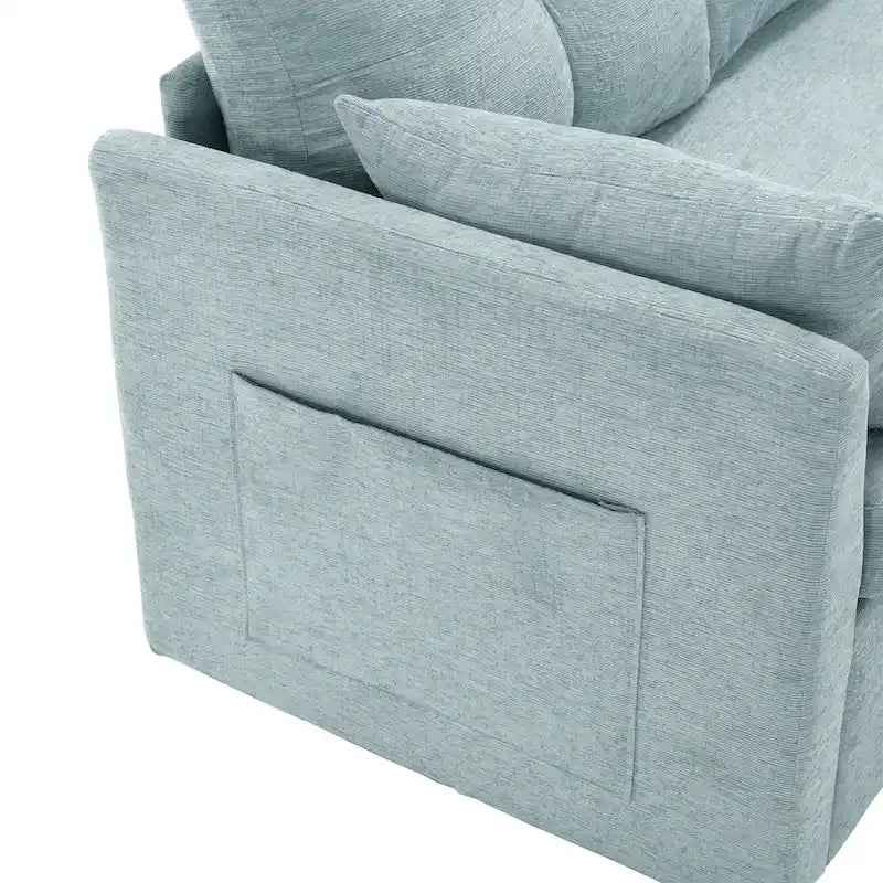 Green 81.1" L-Shaped Sectional Sofa with Reversible Chaise & Storage