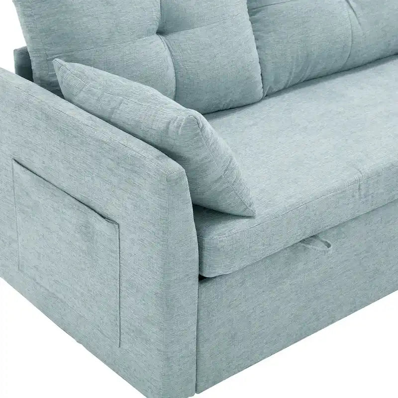 Green 81.1" L-Shaped Sectional Sofa with Reversible Chaise & Storage