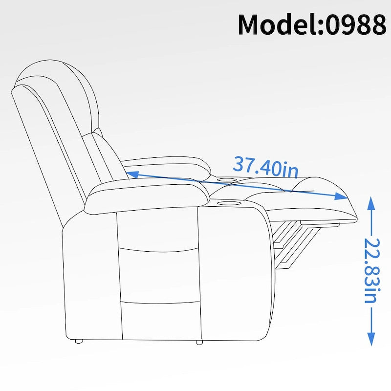 Black Power Lift Recliner with Massage, Lumbar Heat, USB & Cup Holders