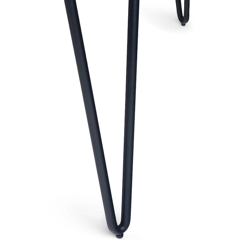 Industrial Solid Wood Dining Table with Black Hairpin Legs