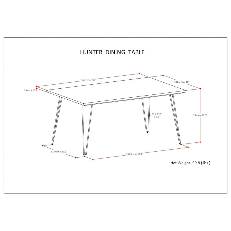 Industrial Solid Wood Dining Table with Black Hairpin Legs