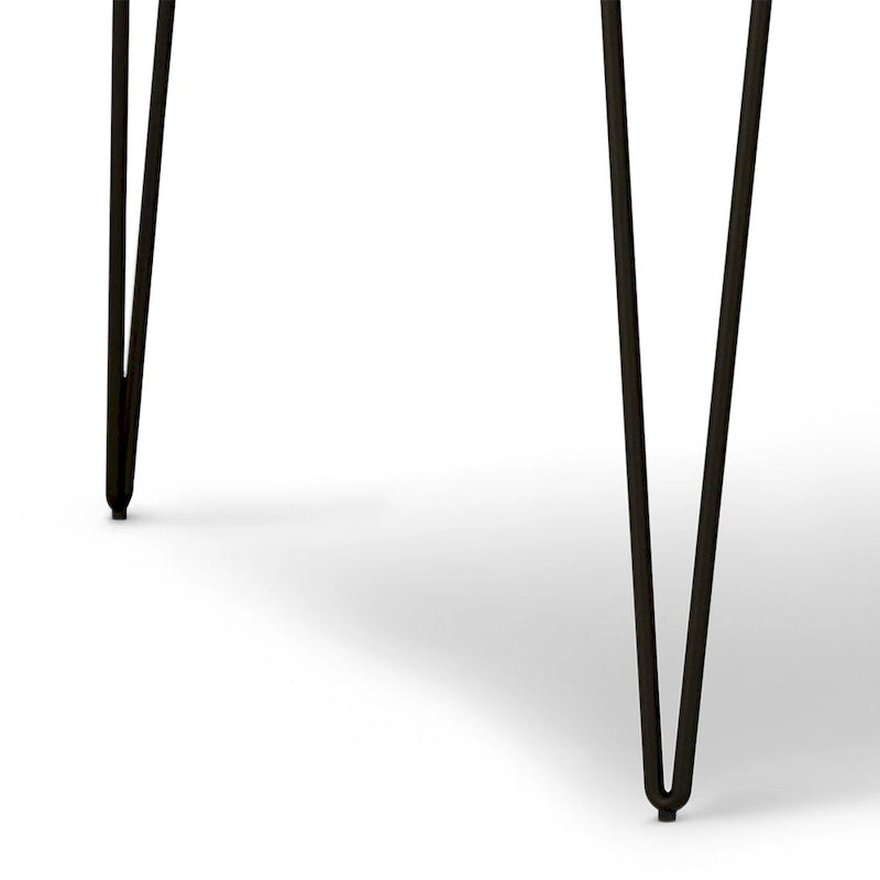 Industrial Solid Wood Dining Table with Black Hairpin Legs