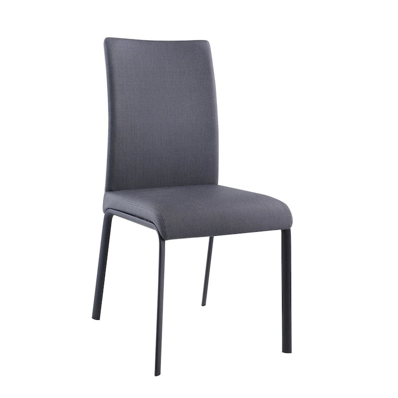 Curved Back Dining Chair in Ash Faux Leather, Set of 4