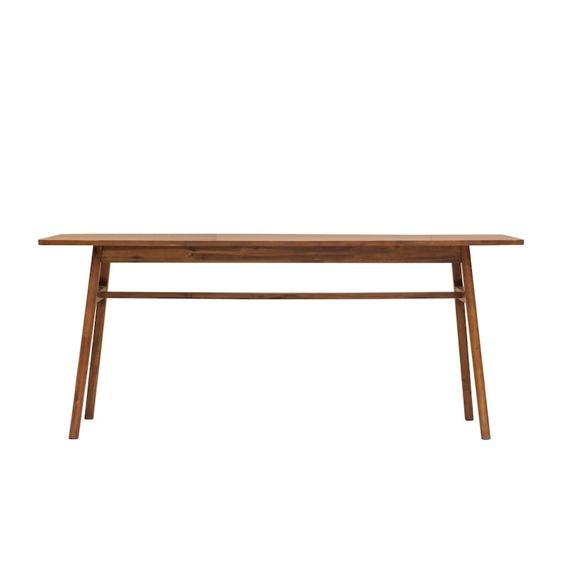 Solid Acacia Wood Dining Table - Retro Mid-Century Style