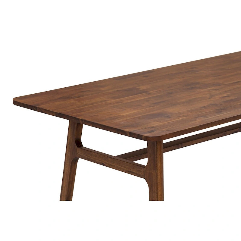 Solid Acacia Wood Dining Table - Retro Mid-Century Style