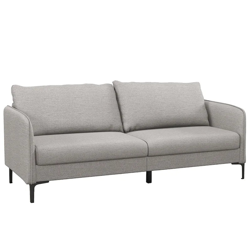 Modern 76" Loveseat Sofa with Metal Legs - Gray