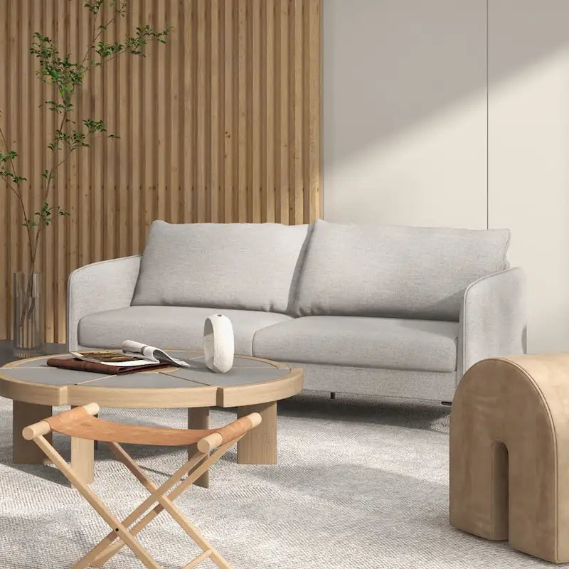 Modern 76" Loveseat Sofa with Metal Legs - Gray