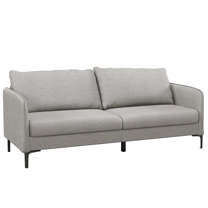 Modern 76" Loveseat Sofa with Metal Legs - Gray