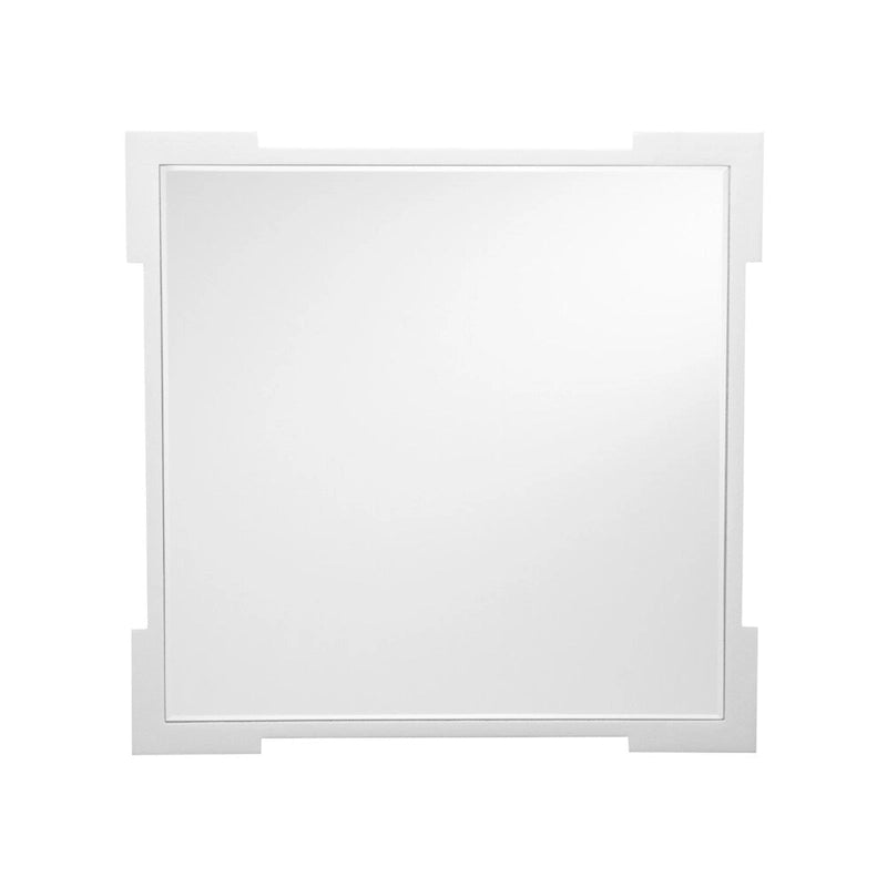 Glam Mirrored Square Side Table with Scalloped Edges
