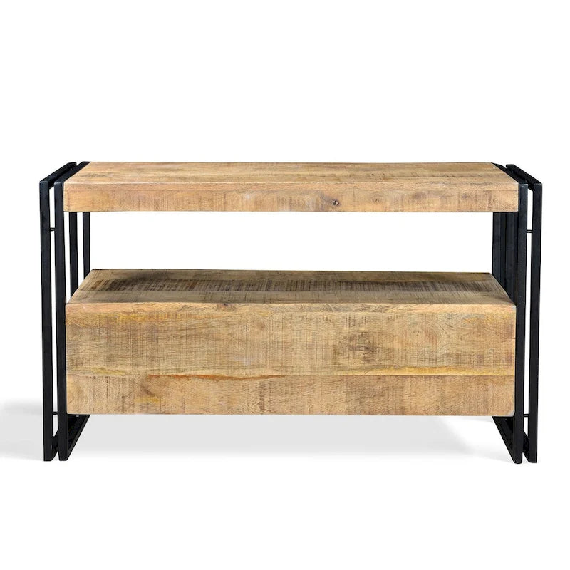 Reclaimed Wood TV Cabinet with Double Drawers - 40x16x24