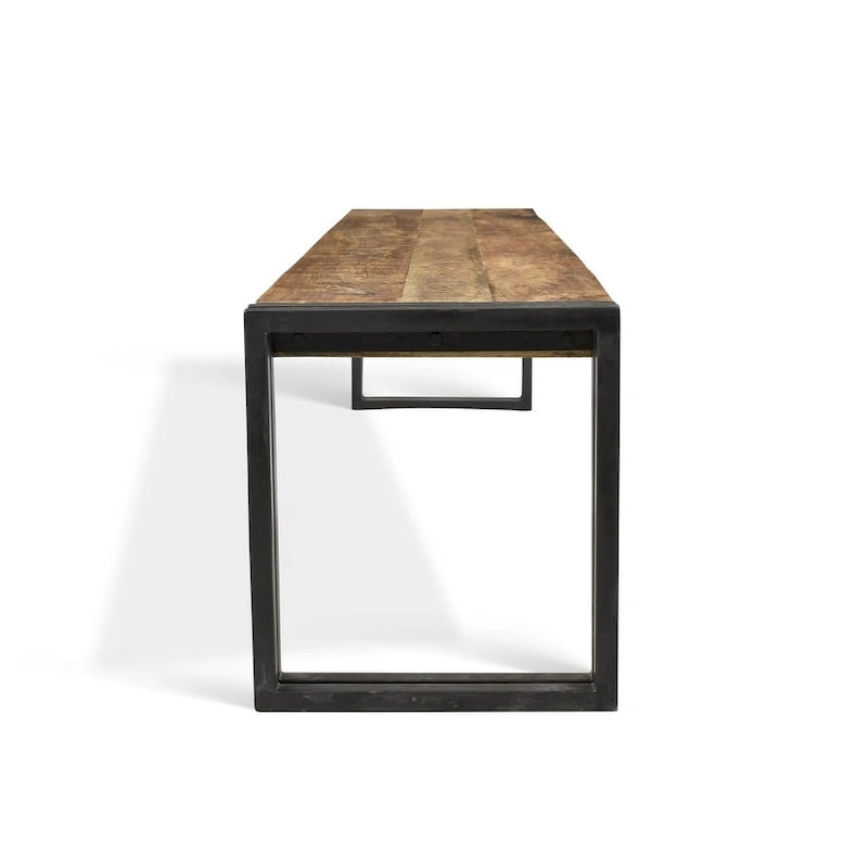 Handmade Reclaimed Mango Wood and Iron Bench - Made in India