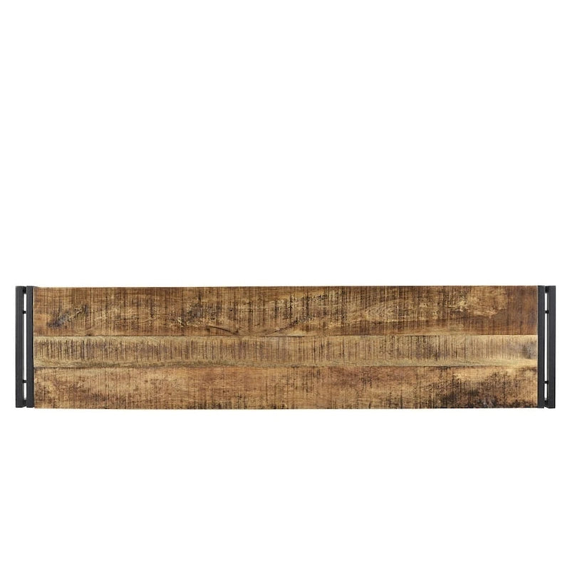 Handmade Reclaimed Mango Wood and Iron Bench - Made in India