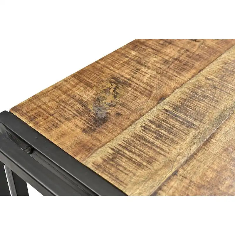 Handmade Reclaimed Mango Wood and Iron Bench - Made in India