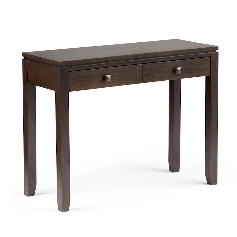 Solid Wood 38-inch Wide Contemporary Console Sofa Table with 2 Drawers