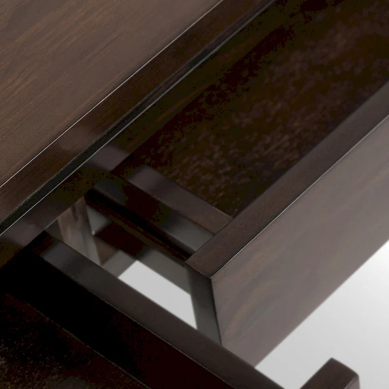 Solid Wood 38-inch Wide Contemporary Console Sofa Table with 2 Drawers