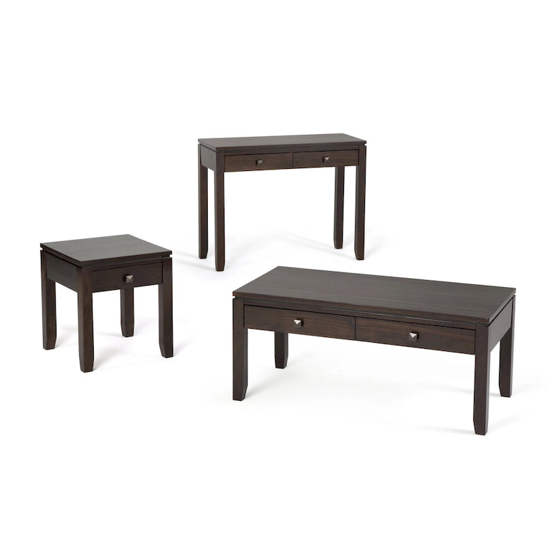 Solid Wood 38-inch Wide Contemporary Console Sofa Table with 2 Drawers