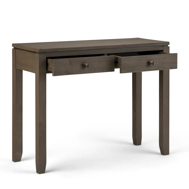 Solid Wood 38-inch Wide Contemporary Console Sofa Table with 2 Drawers