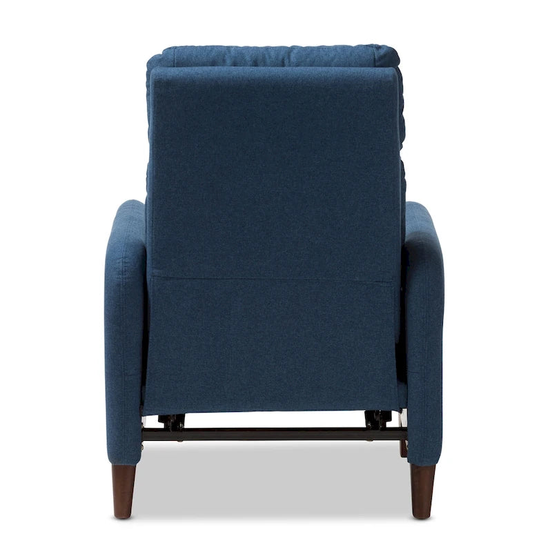 Mid-Century Fabric Recliner Chair with Walnut-Finish Wood Legs