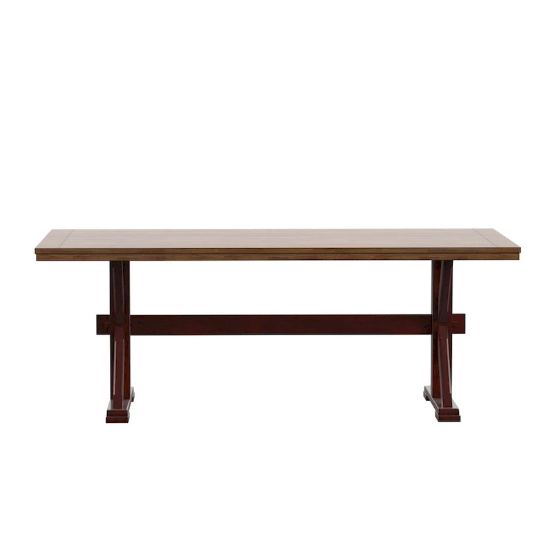 78-inch Oak Dining Table with X-Trestle Base