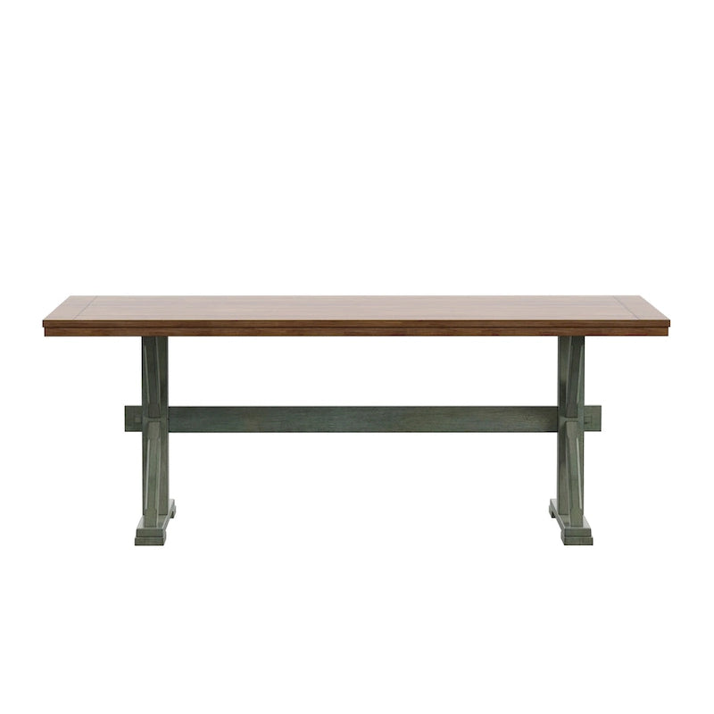 78-inch Oak Dining Table with X-Trestle Base