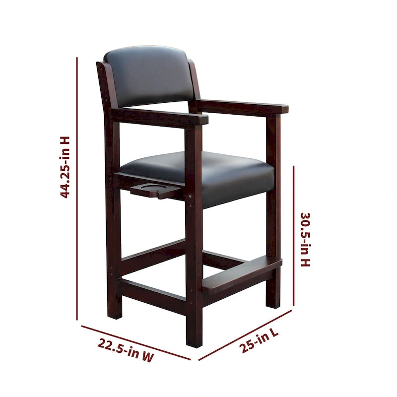 30-inch High Top Spectator Chair with Drink Holder and Cue Rest