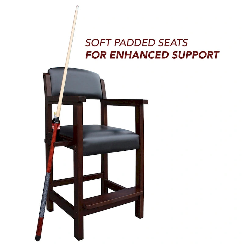 30-inch High Top Spectator Chair with Drink Holder and Cue Rest