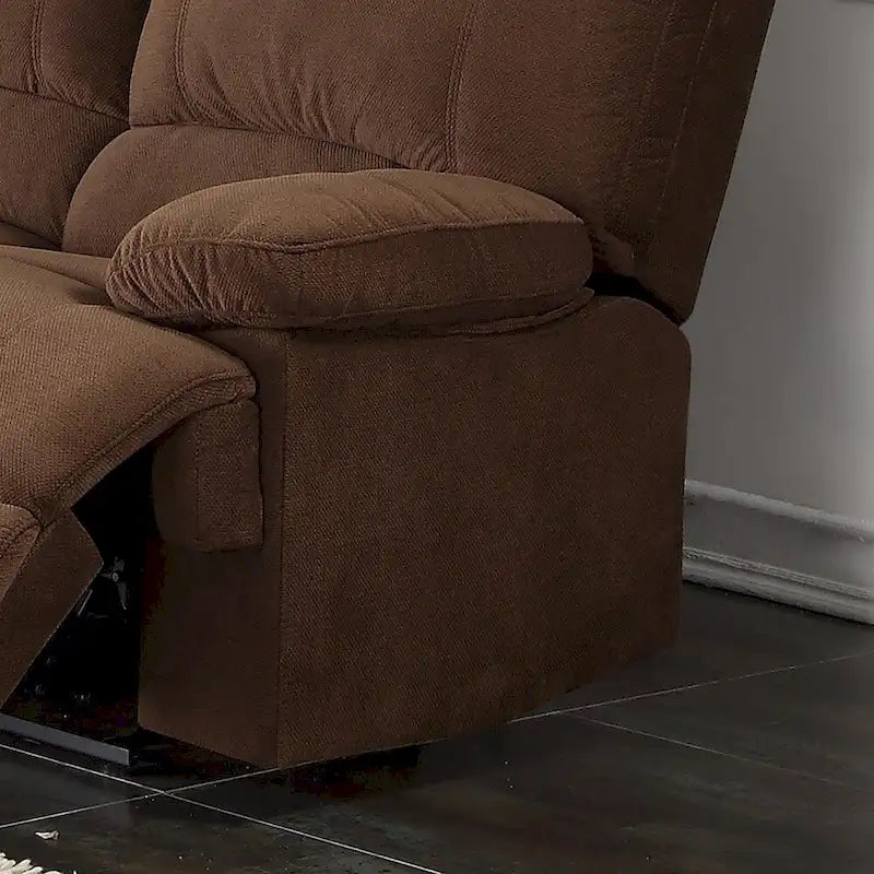 Transitional Polyester Sectional with Dual Recliners and Massager